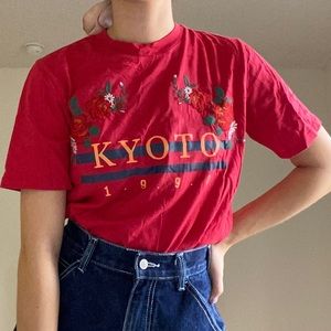 Urban Outfitters Red Kyoto Japan Graphic Tee